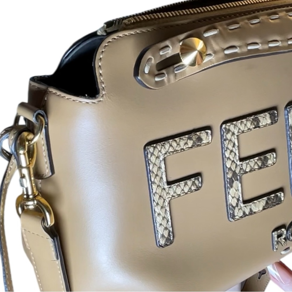 Fendi By The Way Medium Logo Python-Trim Leather … - image 8